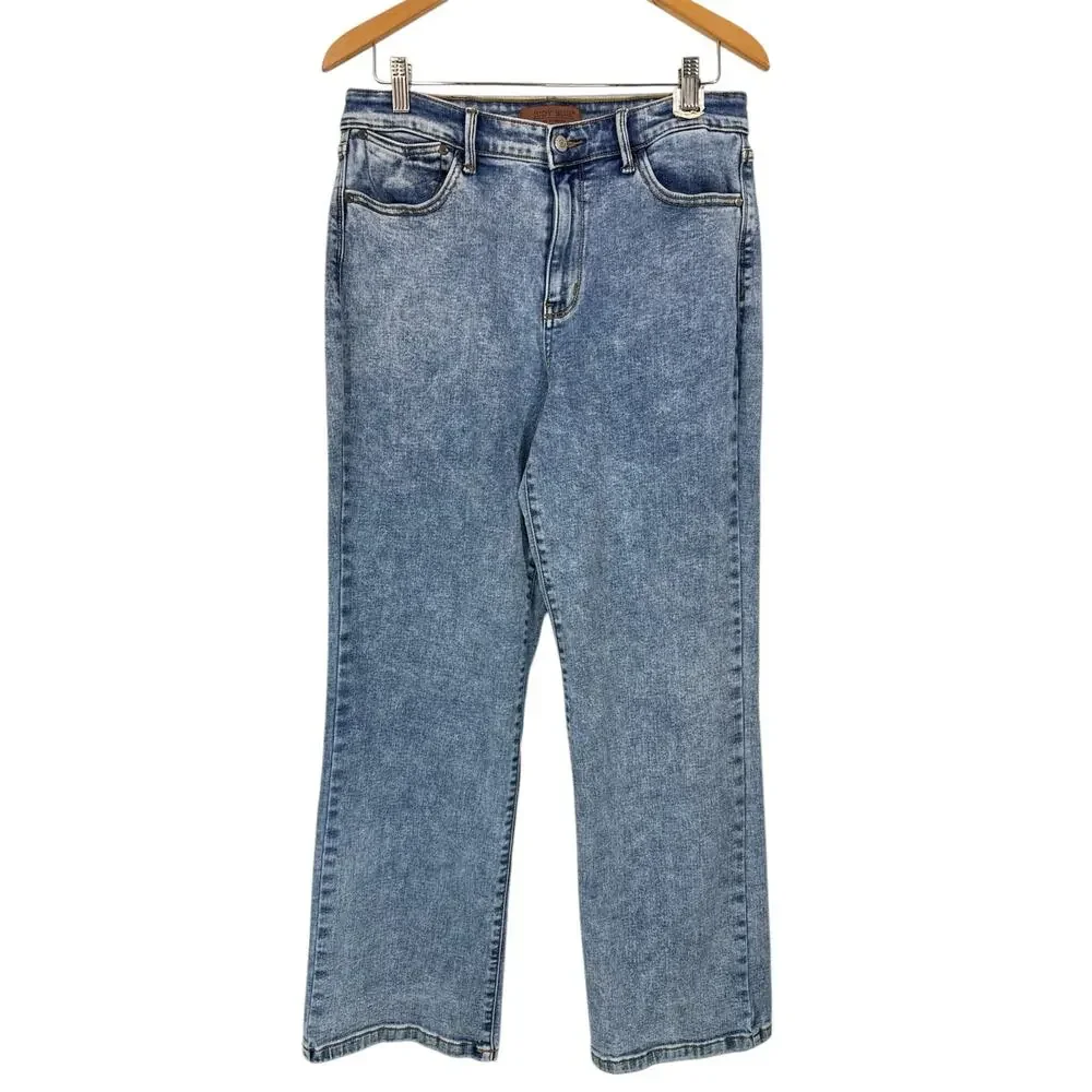 Judy Blue Stonewell High Rise Straight Leg Jeans Light Wash Size 13/31 Stretch - Picture 2 of 13